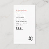 Maak contact met ons Social Media QR Code Logo whi Visitekaartje (Voorkant)