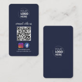 Maak contact met ons | Social Media QR Code Marine Visitekaartje (Voorkant / Achterkant)