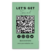 Maak contact met ons Social Media QR Code Modern G Magnetisch Visitekaartje (Voorkant Verticaal)