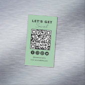Maak contact met ons Social Media QR Code Modern G Magnetisch Visitekaartje (Voorbeeld)