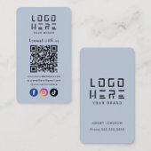 Maak contact met ons Social Media QR Code Modern N Informatiekaartje (Voorkant / Achterkant)