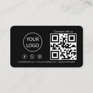 Maak contact met ons Social Media QR Code Modern Visitekaartje