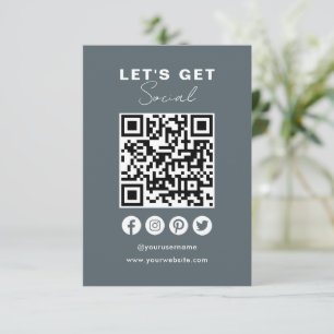 Maak contact met ons Social Media QR Code Navy Kaart
