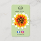 Maak contact met ons Social Media QR Code Retro Fl Visitekaartje (Voorkant)