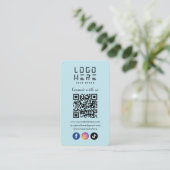 Maak contact met ons Social Media QR Code Soft Blu Visitekaartje (Staand voorkant)