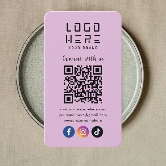 Maak contact met ons Social Media QR Code Soft Paa Visitekaartje