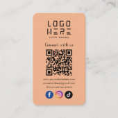 Maak contact met ons Social Media QR Code Soft Sin Visitekaartje (Voorkant)