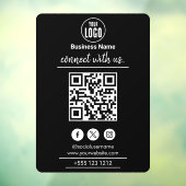 Maak contact met ons | Social Media QR Code Wit Raamsticker (Vel 3)