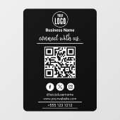 Maak contact met ons | Social Media QR Code Wit Raamsticker (Vel)