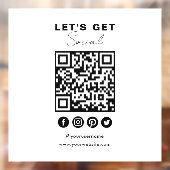 Maak contact met ons Social Media QR Code Wit Raamsticker (Vel 2)