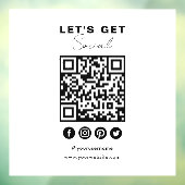 Maak contact met ons Social Media QR Code Wit Raamsticker (Vel 3)