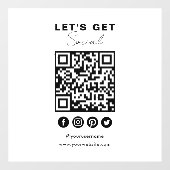 Maak contact met ons Social Media QR Code Wit Raamsticker (Vel)