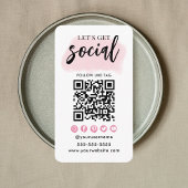 Maak contact met ons Social Media QR Code Wit Roze Informatiekaartje