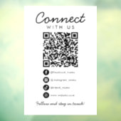 Maak contact met ons Social Media QR Code Zakelijk Raamsticker (Vel 3)
