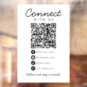 Maak contact met ons Social Media QR Code Zakelijk Raamsticker (Vel 2)