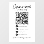 Maak contact met ons Social Media QR Code Zakelijk Raamsticker (Vel)