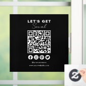 Maak contact met ons Social Media QR Code Zwart Raamsticker (Huis)