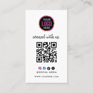 Maak contact met ons Social Media QR Code Zwart Visitekaartje