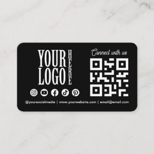 Maak contact met ons Social Media QR Code Zwarte Z Visitekaartje