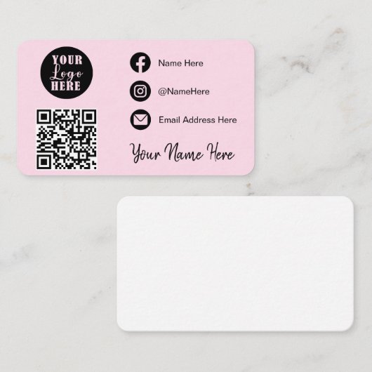 Maak contact met ons | Social Media QR Visitekaartje (Voorkant / Achterkant)