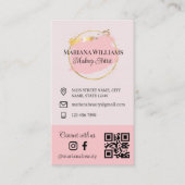 Maak contact met ons, sociale media, QR-code roze  Visitekaartje (Voorkant)