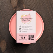 Maak contact met ons, sociale media, QR-code roze Visitekaartje