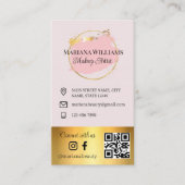 Maak contact met ons, sociale media, QR-code roze  Visitekaartje (Voorkant)