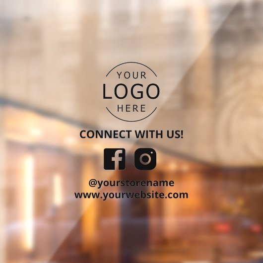 Maak contact met ons via Social Media Marketing Raamsticker (Vel 2)