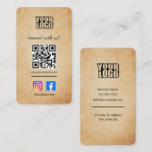 Maak contact met ons Visitekaartje via social medi (Voorkant / Achterkant)