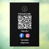 Maak contact met ons Zwart Zakelijk Logo Raamsticker (Vel 3)