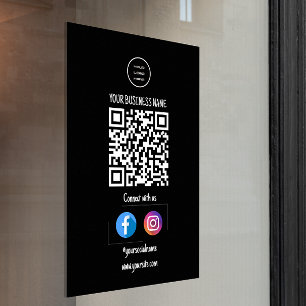 Maak contact met ons Zwarte Zakelijke Logo Raamsticker
