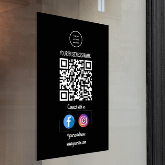 Maak contact met ons Zwarte Zakelijke Logo Raamsticker