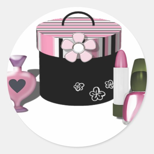 Maak Cosmetics Girl omhoog Ronde Sticker (Voorkant)