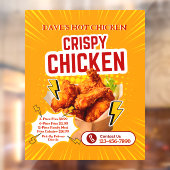 Maak Crispy Chicken Shop Prijs Menu Promo Aanpasba Raamsticker (Vel 2)