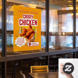 Maak Crispy Chicken Shop Prijs Menu Promo Aanpasba Raamsticker
