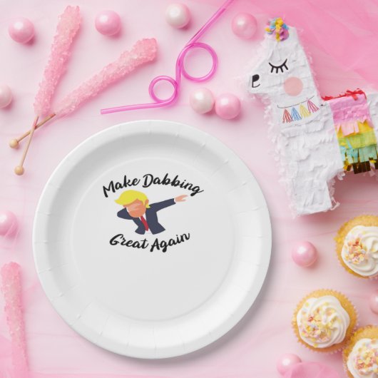 Maak dabbing weer geweldig design klassiek papieren bordje (Feest)