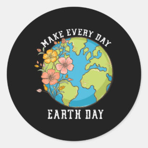 Maak Dagelijkse Aarde Dag Ronde Sticker