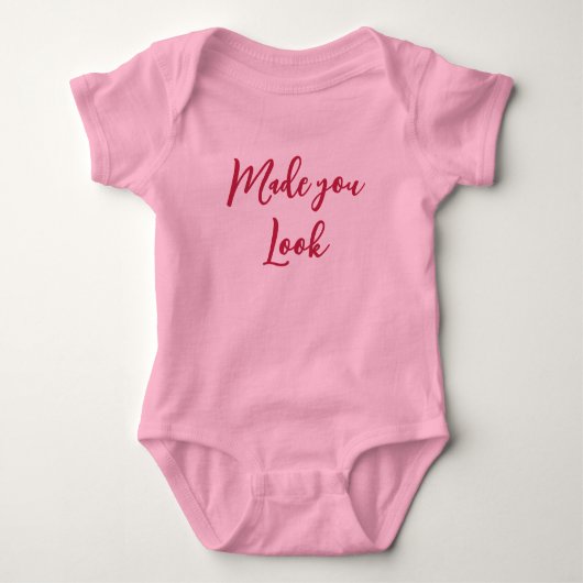 Maak dat u kijkt citeer baby bodysuit roze (Voorkant)