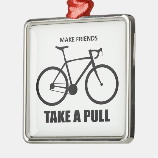 Maak dat vrienden een volledige fiets maken metalen ornament (Links)