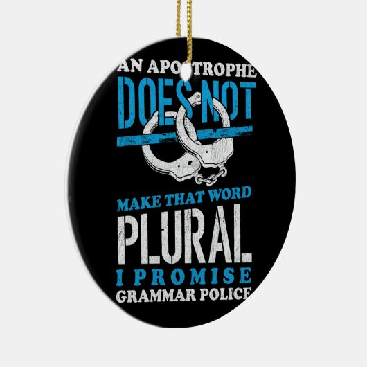 Maak dat woord meervoud grammatica politie Engels Keramisch Ornament (Rechts)