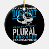 Maak dat woord meervoud grammatica politie Engels  Keramisch Ornament (Achterkant)