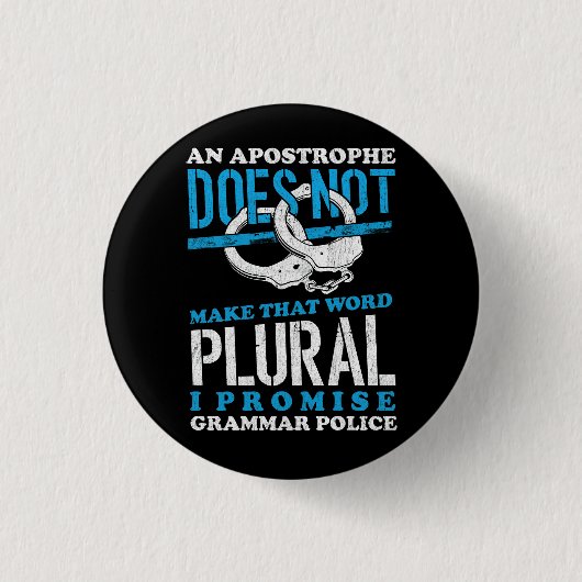Maak dat woord meervoud grammatica politie Engels  Ronde Button 3,2 Cm (Voorkant)