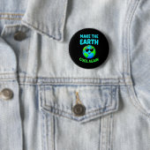 Maak De Aarde Cool Again Milieu Bewuste Enthousias Ronde Button 5,7 Cm (In situ)