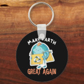 Maak de aarde weer geweldig Earth Day Planet Envir Sleutelhanger (Voorkant)
