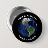 "Maak de aarde weer geweldig" met blauwe aarde Ronde Button 7,6 Cm (Voorkant /achterkant)