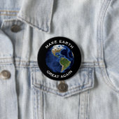"Maak de aarde weer geweldig" met blauwe aarde Ronde Button 7,6 Cm (In situ)