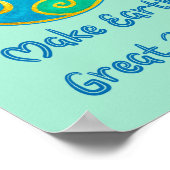 Maak de aarde weer geweldig met gouden harten poster (Hoek)