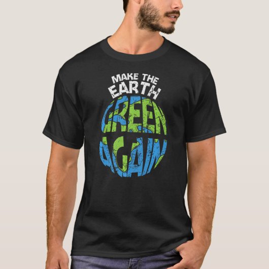 Maak de aarde weer groen op de planeet t-shirt (Voorkant)
