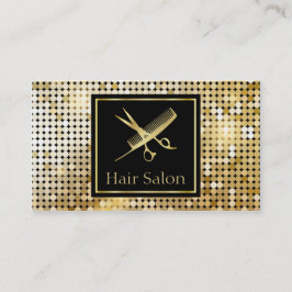 Maak de Artist Hair Salon Funky Gold Glitter Visitekaartje