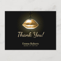 Maak de artistieke 3D Gold Lips Beauty Salon Dank